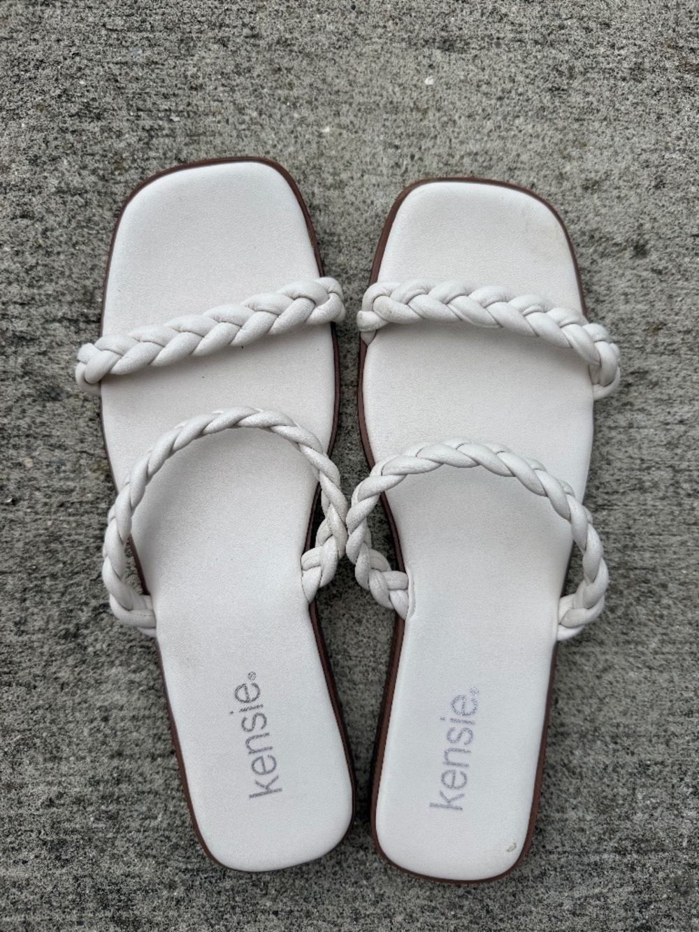 Kenzie White Slide Sandals - Size 7.5